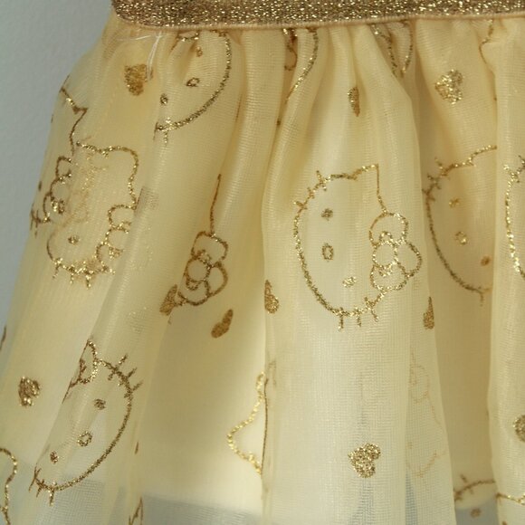 🍁5/$25🎃 Hello Kitty Gold Tulle Skirt Size 18M - Picture 2 of 2